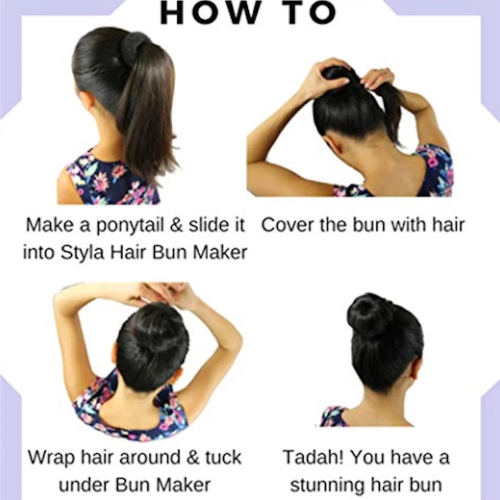 NWT Large Size Black Donut Hair Bun Updo Style Maker